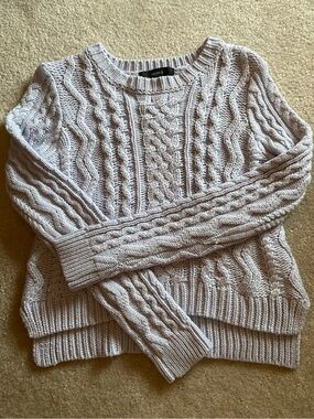 Forever 21 Light Blue Cable knit sweater